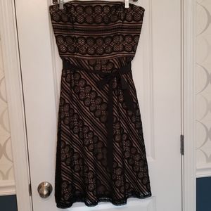 Ann Taylor Loft black lace strap convertible dress